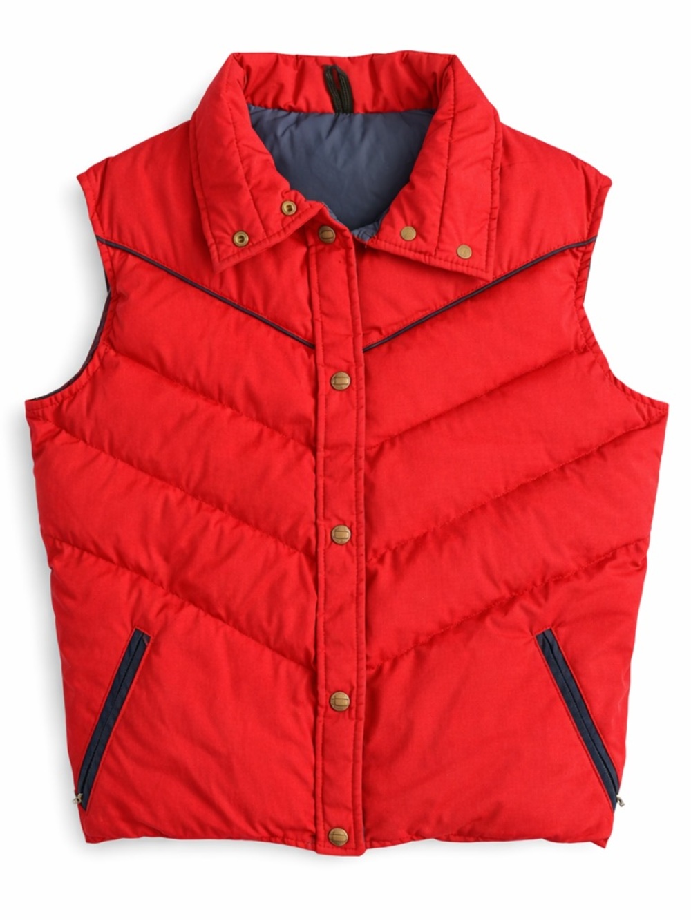 Vintage Woolrich 70's Retro Red Logo Snap Front Down Puffer Vest Made in USA